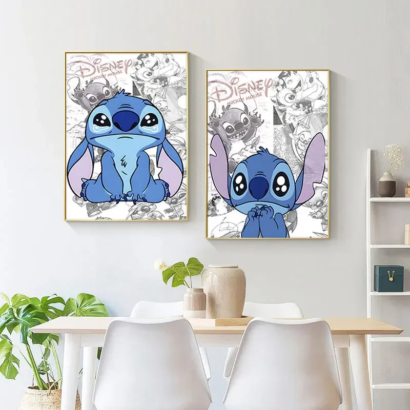 Lilo & Stitch Canvas Wall Art - Modern Comic Poster for Kids' Room Decor