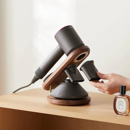 Walnut & Beech Wood Wall Mount Holder for Dyson Supersonic Hair Dryer