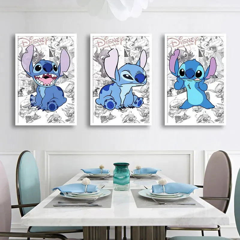 Lilo & Stitch Canvas Wall Art - Modern Comic Poster for Kids' Room Decor